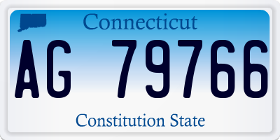 CT license plate AG79766