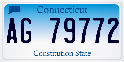 CT license plate AG79772