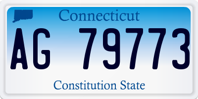 CT license plate AG79773