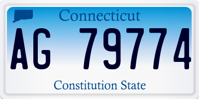 CT license plate AG79774
