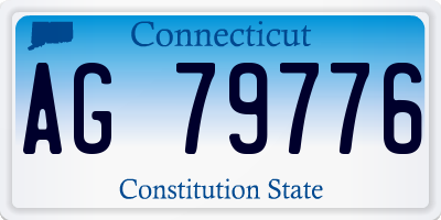 CT license plate AG79776