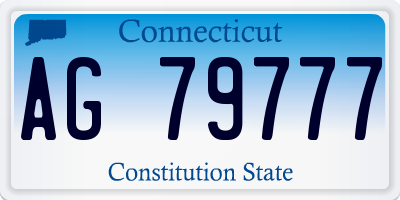 CT license plate AG79777