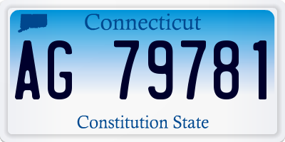 CT license plate AG79781