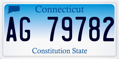 CT license plate AG79782