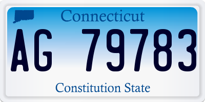 CT license plate AG79783