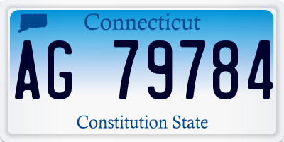 CT license plate AG79784