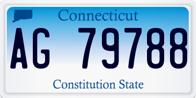 CT license plate AG79788