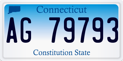 CT license plate AG79793