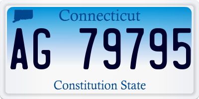 CT license plate AG79795