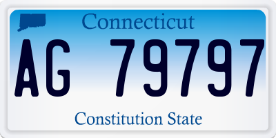 CT license plate AG79797