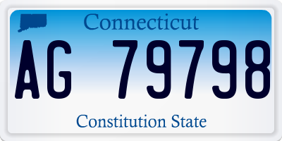 CT license plate AG79798