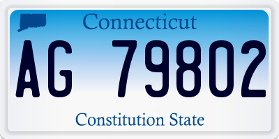 CT license plate AG79802