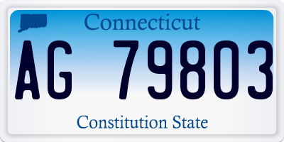 CT license plate AG79803