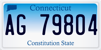 CT license plate AG79804
