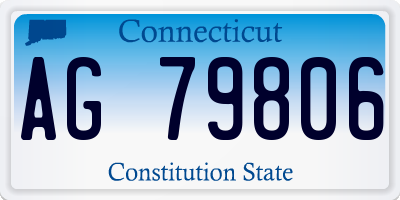 CT license plate AG79806