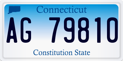 CT license plate AG79810