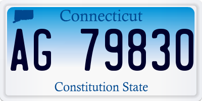 CT license plate AG79830