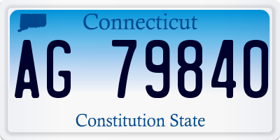 CT license plate AG79840