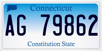 CT license plate AG79862