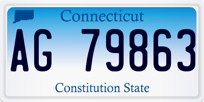 CT license plate AG79863