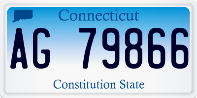 CT license plate AG79866