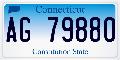 CT license plate AG79880