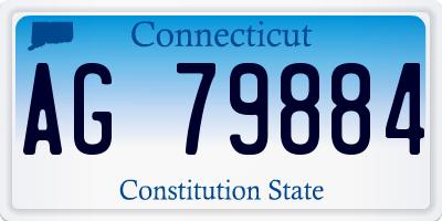 CT license plate AG79884