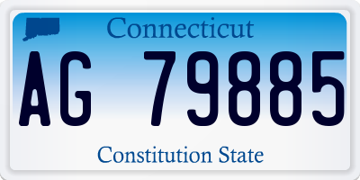 CT license plate AG79885