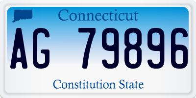 CT license plate AG79896