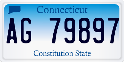 CT license plate AG79897