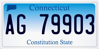 CT license plate AG79903