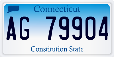 CT license plate AG79904