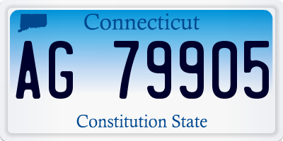 CT license plate AG79905