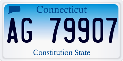 CT license plate AG79907