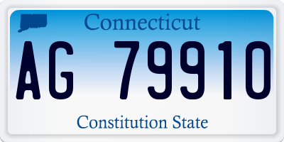 CT license plate AG79910