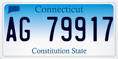 CT license plate AG79917