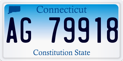 CT license plate AG79918