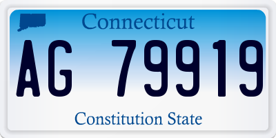 CT license plate AG79919