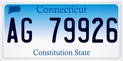 CT license plate AG79926