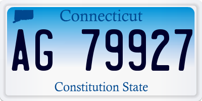 CT license plate AG79927