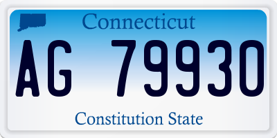 CT license plate AG79930