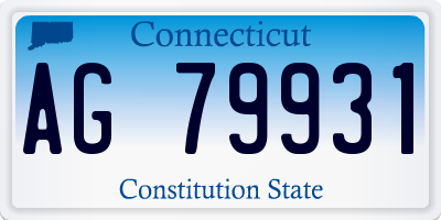 CT license plate AG79931