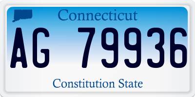 CT license plate AG79936