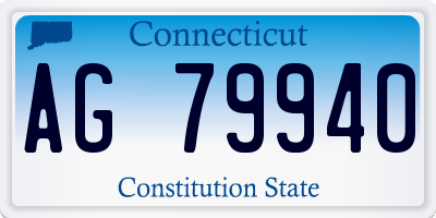 CT license plate AG79940
