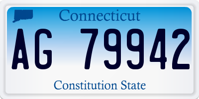 CT license plate AG79942