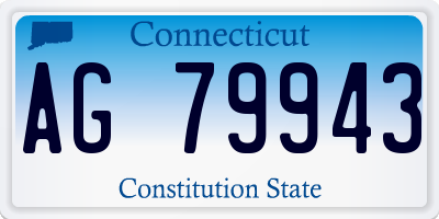 CT license plate AG79943