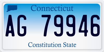 CT license plate AG79946