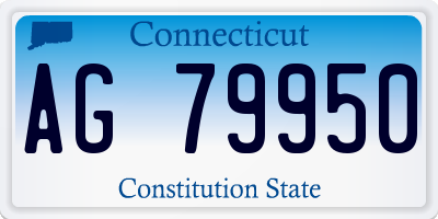 CT license plate AG79950
