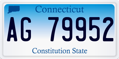 CT license plate AG79952