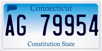 CT license plate AG79954